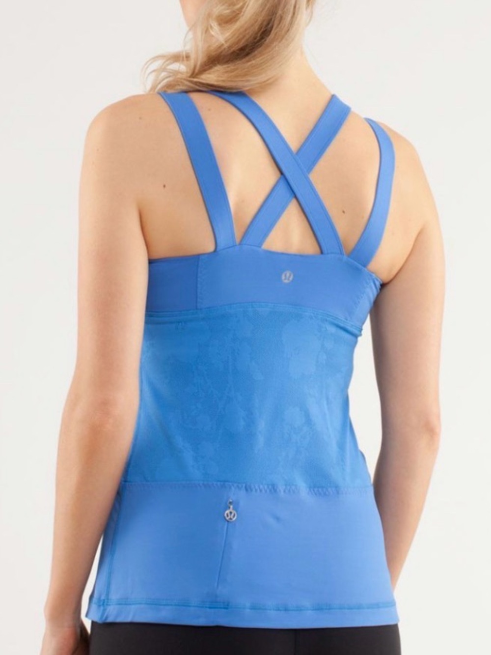 Lululemon Chaturanga blue mesh-back athletic tank, 8